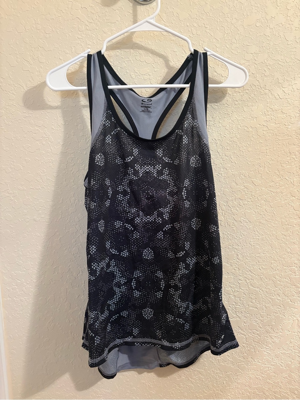 Champion Black & Gray Patterned Racerback Tank